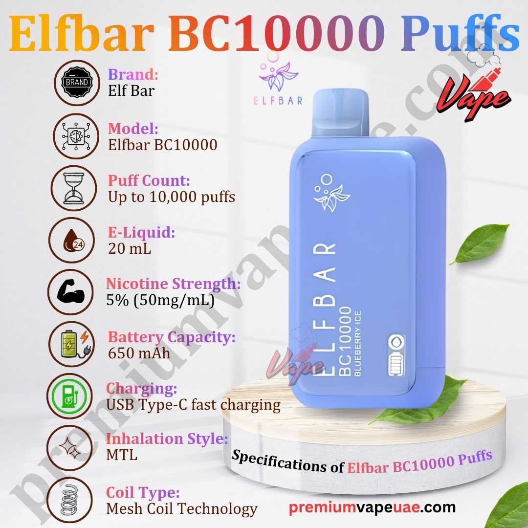 Specifications of Elfbar BC10000 Puffs