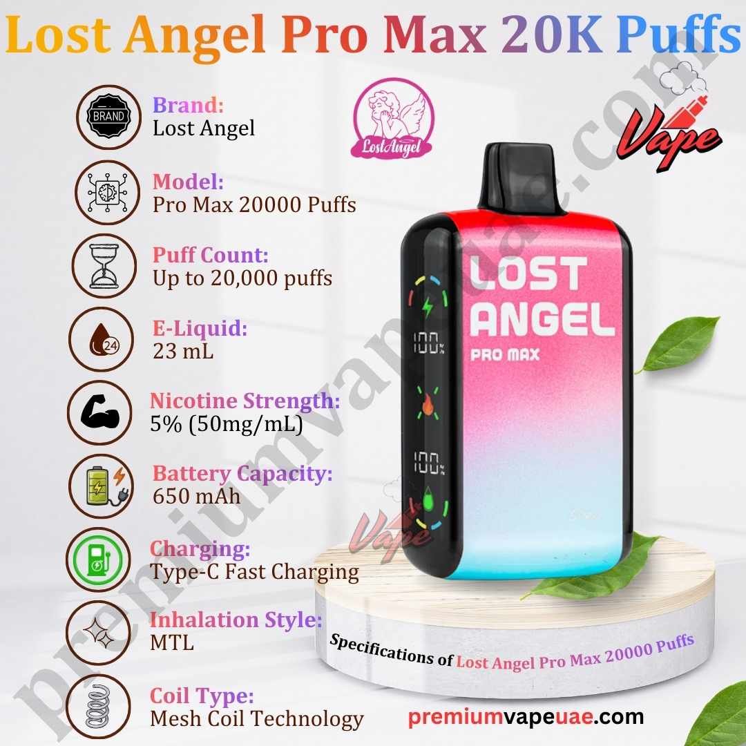 Specifications of Lost Angel Pro Max 20000 Puffs
