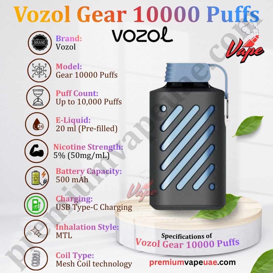 Specifications of Vozol Gear 10000 Puffs