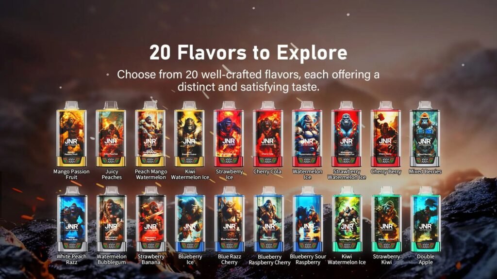 20 Flavors to Explore with JNR Rege Gorilla 55000 Puffs 20MG