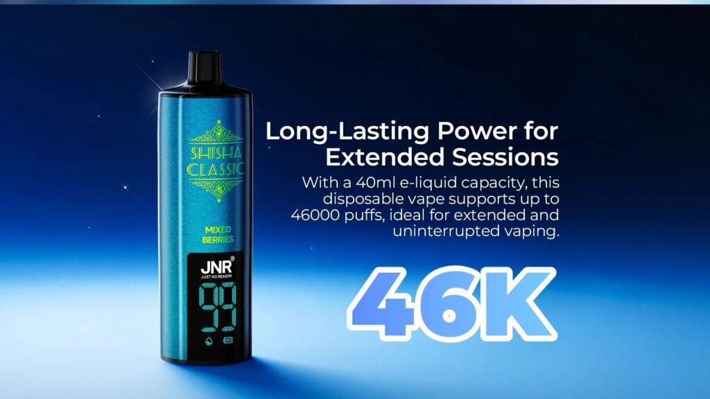 46000 Puffs Long-Lasting Power for Extended Sessions of JNR Shisha Classic 46000 Puffs 20MG