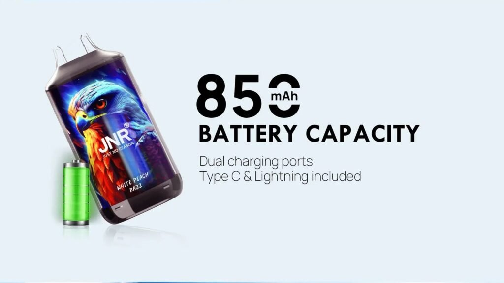 Battery Specification of JNR Falcon 16000 Puffs 20MG