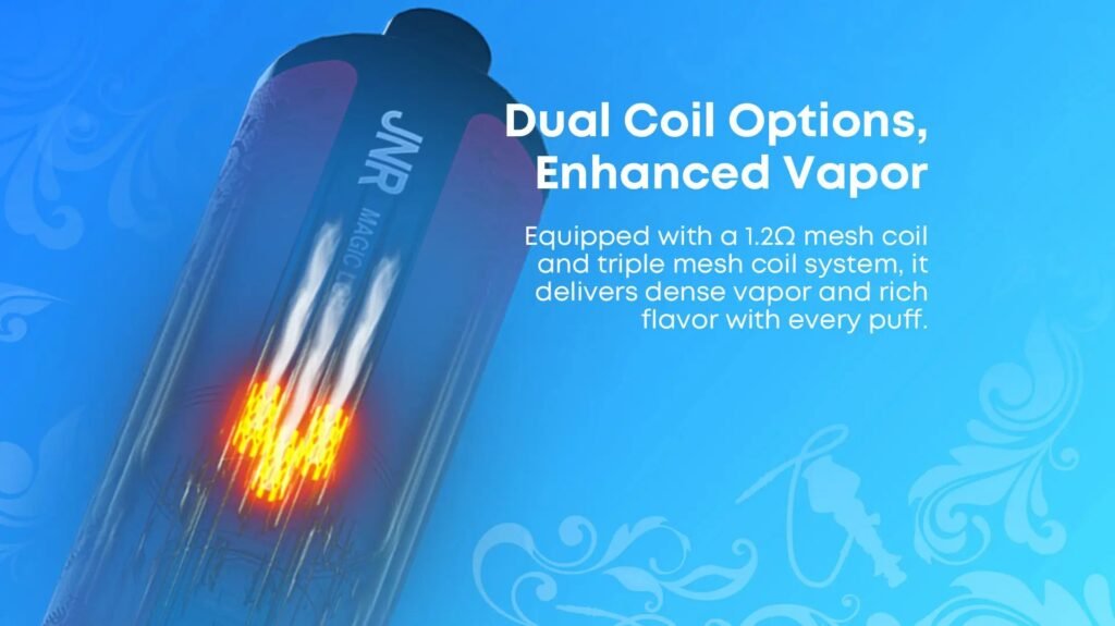 Dual Coil Options of JNR Shisha Ultra 45000 Puffs 20MG