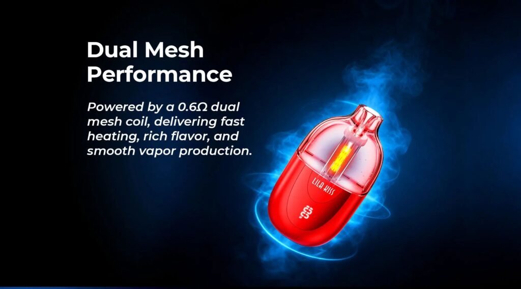 Dual Mesh Coil Performance of JNR Lila Kiss 60000 Puffs 20MG