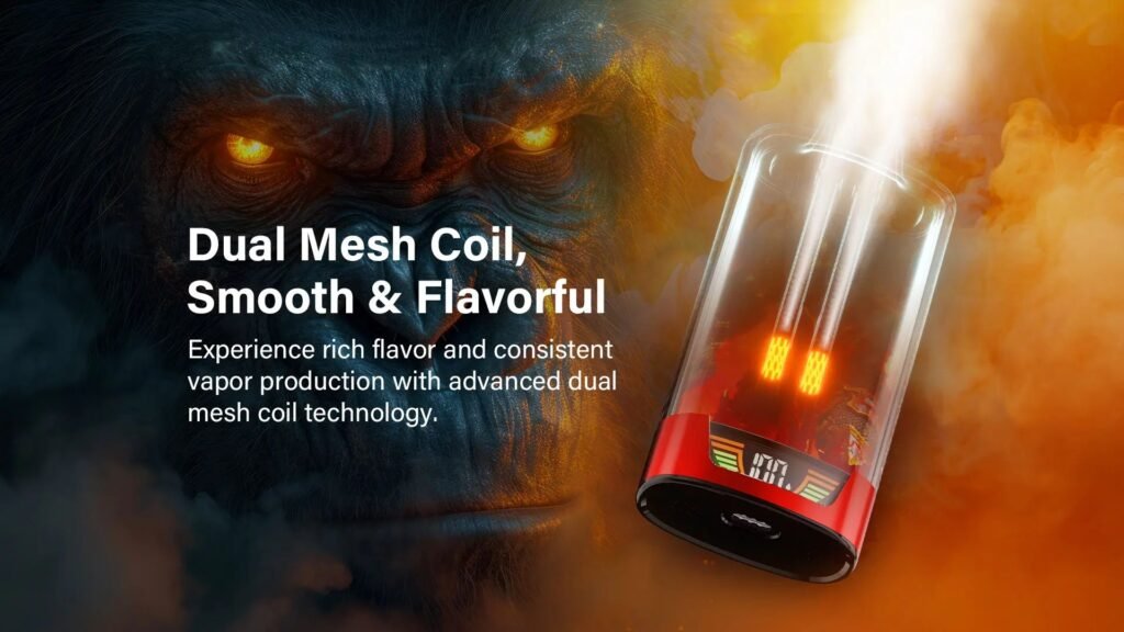 Dual Mesh Coil, Smooth & Flavorful Experience with JNR Rege Gorilla 55000 Puffs 20MG