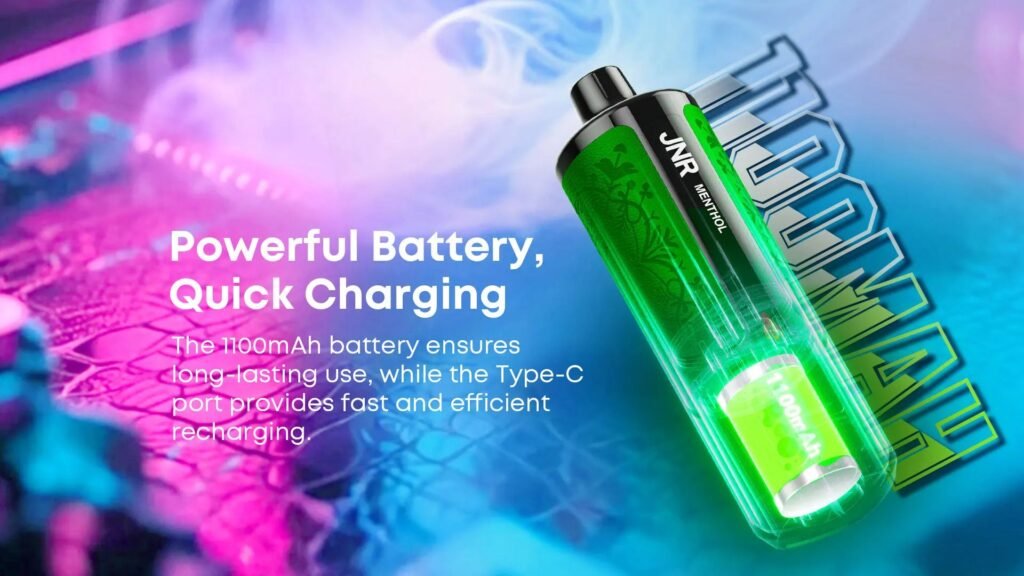 Powerful Battery & Quick Charging System of JNR Shisha Ultra 45000 Puffs 20MG