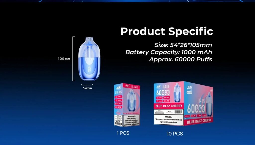 Product Specifications of JNR Lila Kiss 60000 Puffs 20MG