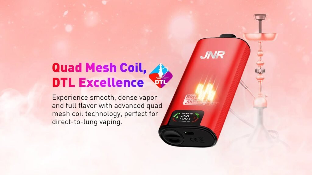 Quad Mesh Coil & DTL Excellence of JNR Big Mac Shisha 80000 Puffs 20MG