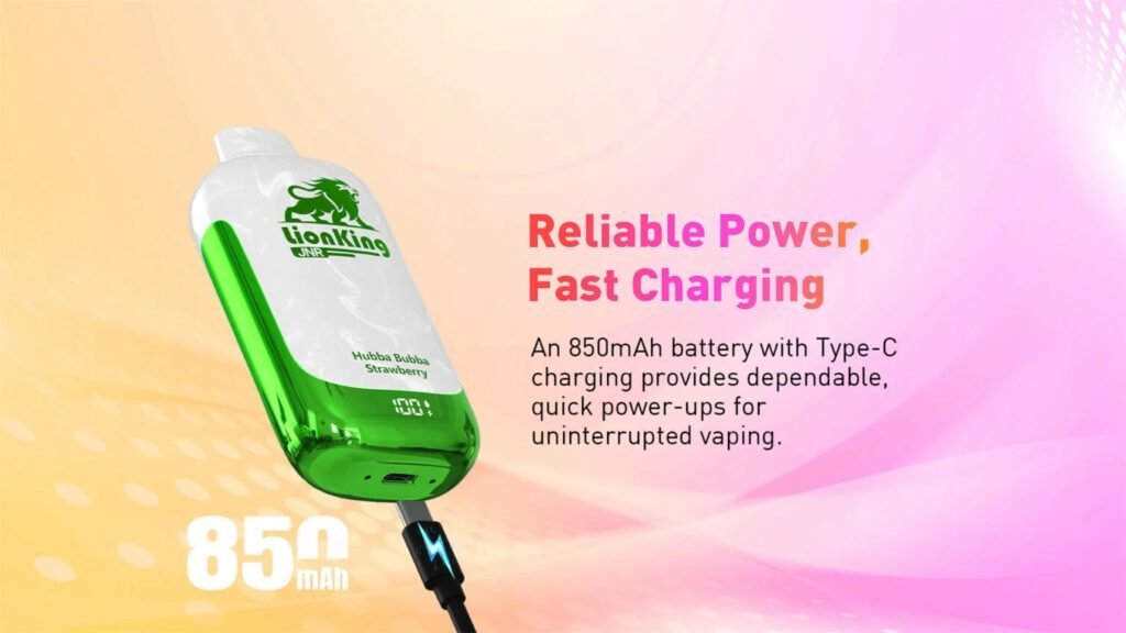 Relaiable Power & Fast Charging System of JNR Lion King 42000 Puffs 20MG
