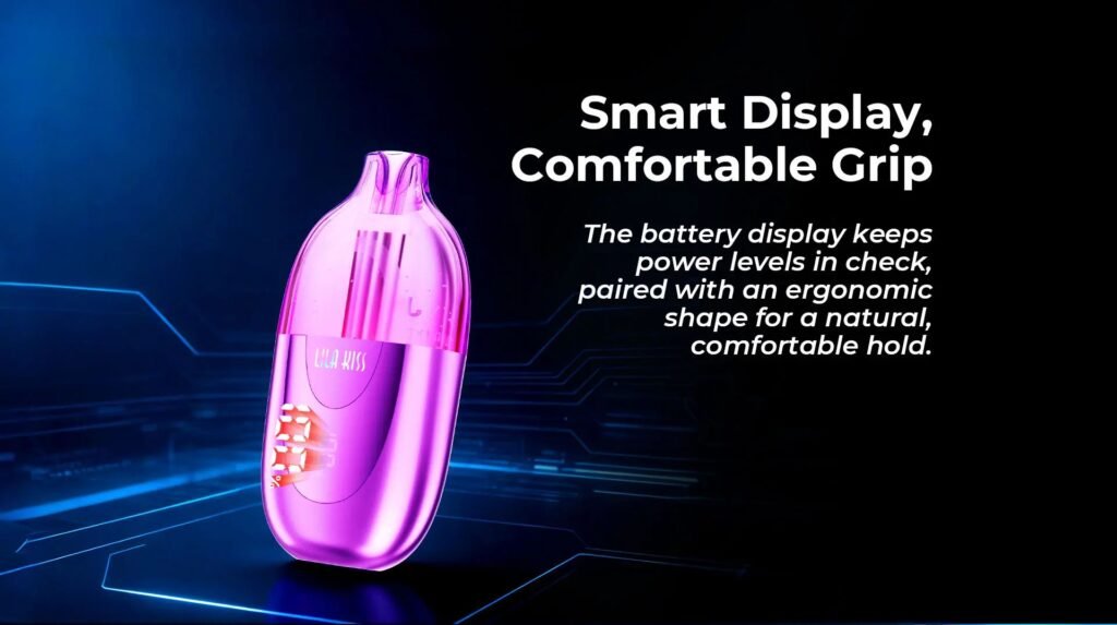 Smart Display & Comfortable Grip of JNR Lila Kiss 60000 Puffs 20MG