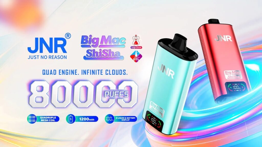 Specifications of JNR Big Mac Shisha 80000 Puffs 20MG