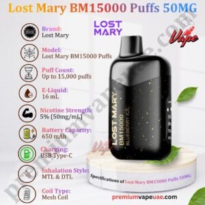 Specifications of Lost Mary BM15000 Puffs 50MG in Dubai