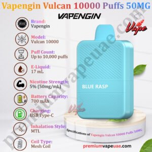 Specifications of Vapengin Vulcan 10000 Puffs 50MG in Dubai