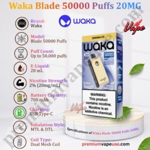Specifications of Waka Blade 50000 Puffs 20MG