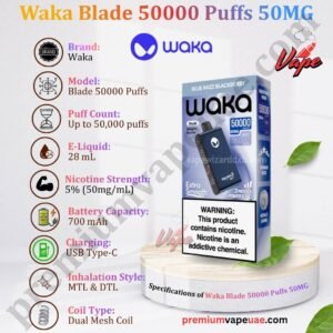 Specifications of Waka Blade 50000 Puffs 50MG in Dubai