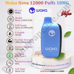 Specifications of Waka Nova 12000 Puffs 18MG in Dubai