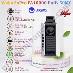 Specifications of Waka SoPro PA10000 Puffs 50MG