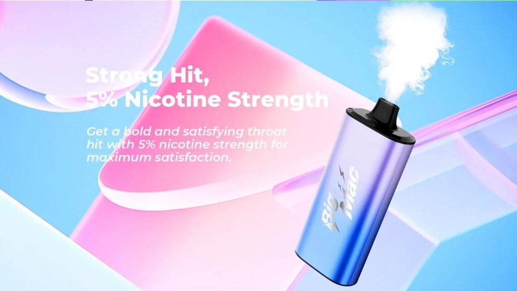 Strong Hit & 5% Nicotine Strength of JNR Big Mac 100000 Puffs 50MG