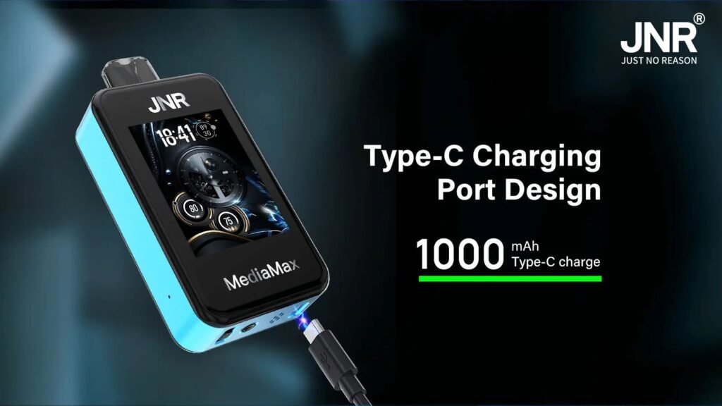 Type-C Charging Port Design with 1000 mAh of JNR Media Max 40000 Puffs 20MG