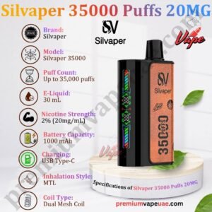 Specifications of Silvaper 35000 Puffs 20MG