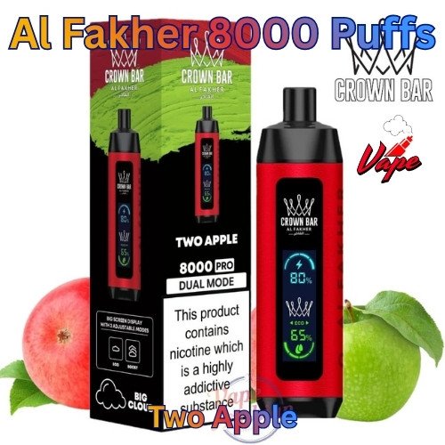 Al Fakher 8000 Puffs Two Apple