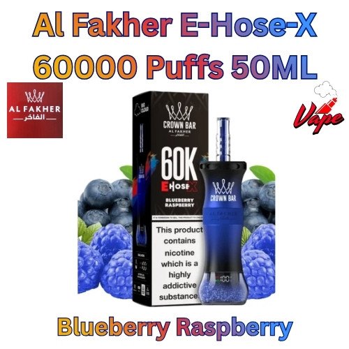 Al Fakher E-Hose-X 60000 Puffs 50ML Blueberry Raspberry