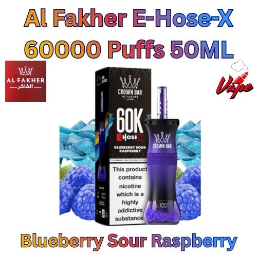 Al Fakher E-Hose-X 60000 Puffs 50ML Blueberry Sour Raspberry