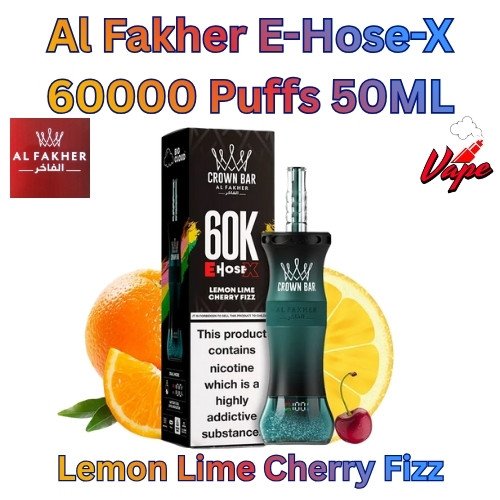 Al Fakher E-Hose-X 60000 Puffs 50ML Lemon Lime Cherry Fizz
