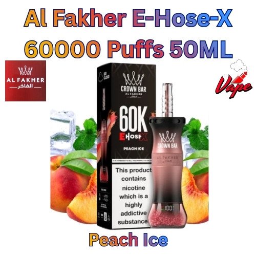 Al Fakher E-Hose-X 60000 Puffs 50ML Peach Ice
