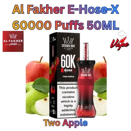 Al Fakher E-Hose-X 60000 Puffs 50ML Two Apple