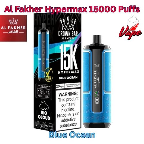Al Fakher Hypermax 15000 Puffs Blue Ocean