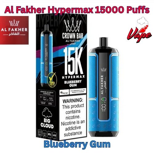Al Fakher Hypermax 15000 Puffs Blueberry Gum