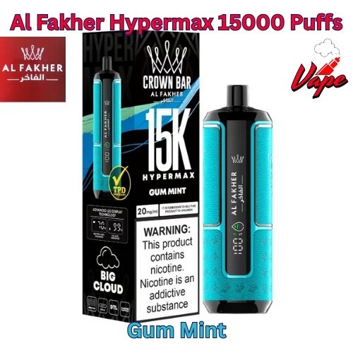 Al Fakher Hypermax 15000 Puffs Gum Mint