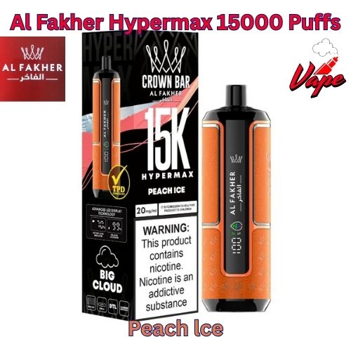 Al Fakher Hypermax 15000 Puffs Peach lce