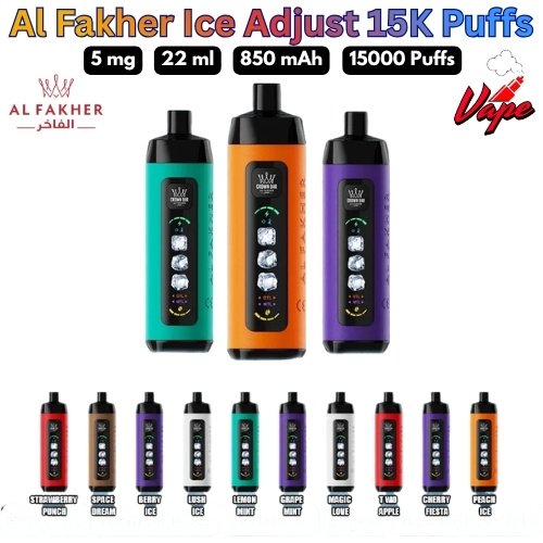 Al Fakher Ice Adjust 15000 Puffs 5MG All Flavors