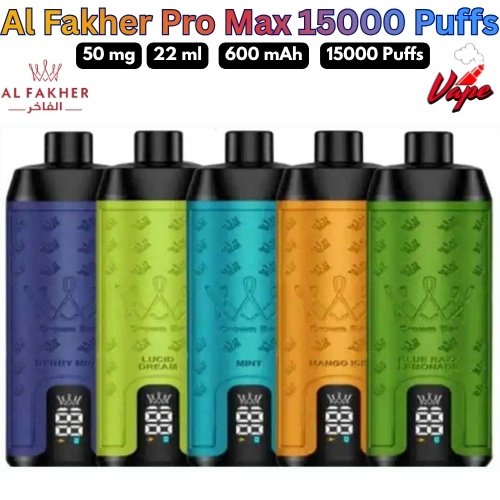 Al Fakher Pro Max 15000 Puffs 50MG – LED Display, Heavy Smoker Vape