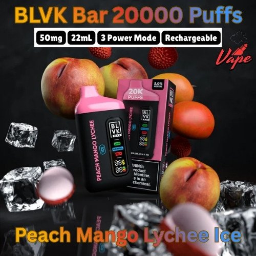 BLVK Bar 20000 Puffs Peach Mango Lychee Ice