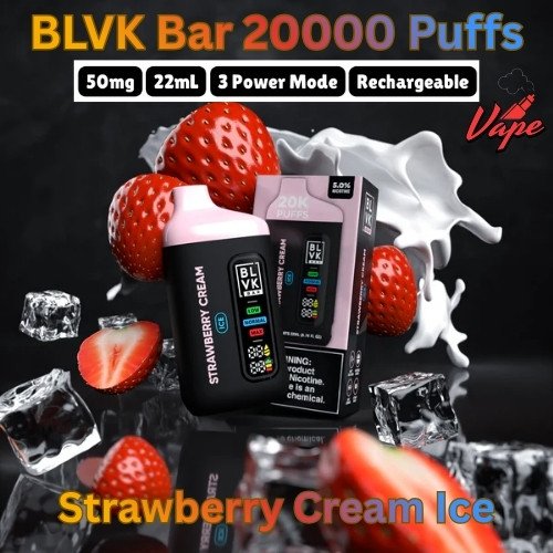 BLVK Bar 20000 Puffs Strawberry Cream Ice