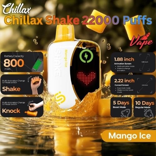 Chillax Shake 22000 Puffs Mango lce
