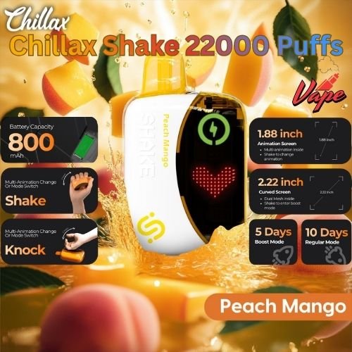 Chillax Shake 22000 Puffs Peach Mango