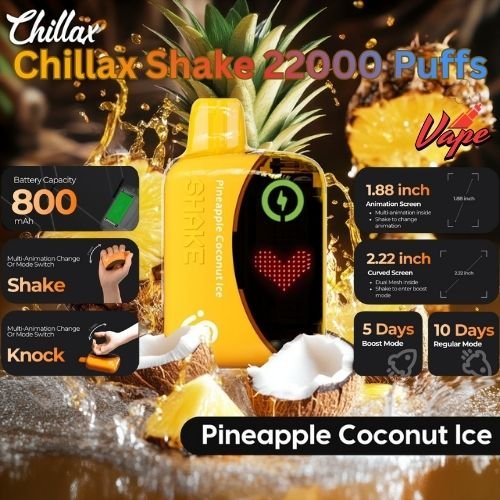 Chillax Shake 22000 Puffs Pineapple Coconut lce