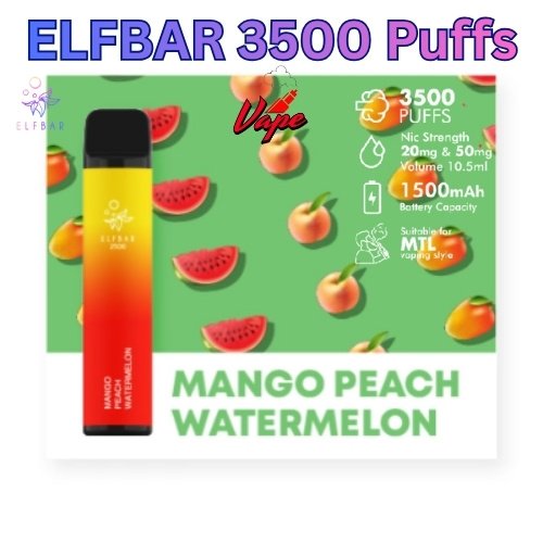 ELFBAR 3500 Puffs Mango Peach Watermelon