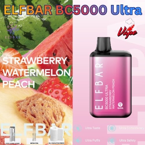 ELFBAR BC5000 Ultra Strawberry Watermelon Peach