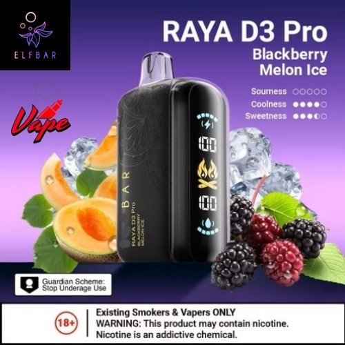 Elfbar Raya D3 Pro 30000 Puffs Blackberry Melon Ice