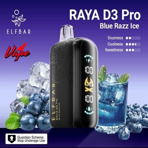 Elfbar Raya D3 Pro 30000 Puffs Blue Razz Ice