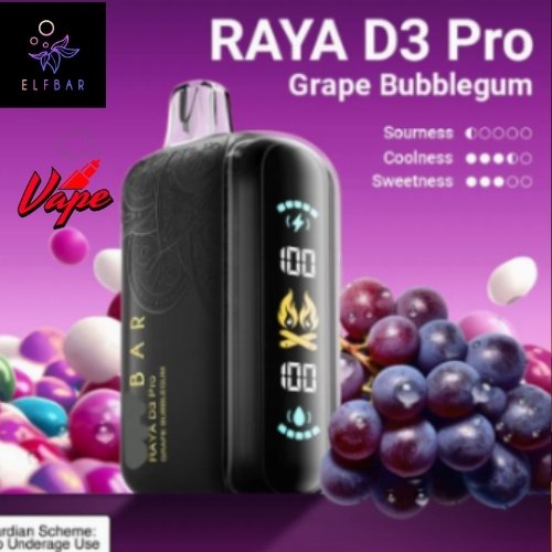 Elfbar Raya D3 Pro 30000 Puffs Grape Bubblegum