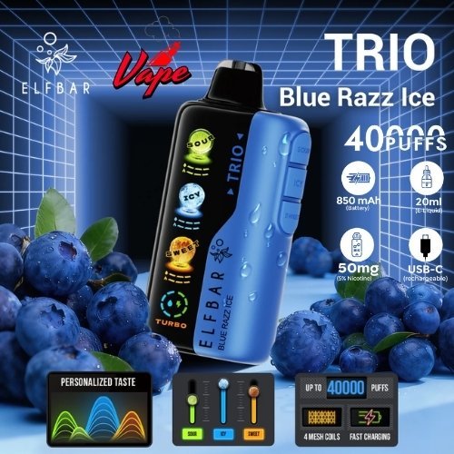 Elfbar Trio 40000 Puffs Blue Razz Ice