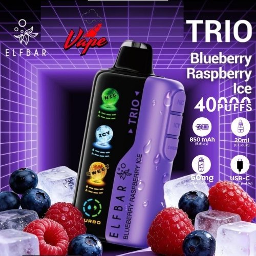 Elfbar Trio 40000 Puffs Blueberry Raspberry Ice