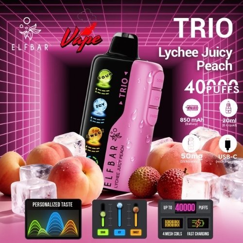 Elfbar Trio 40000 Puffs Lychee Juicy Peach