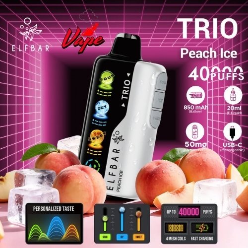 Elfbar Trio 40000 Puffs Peach Ice